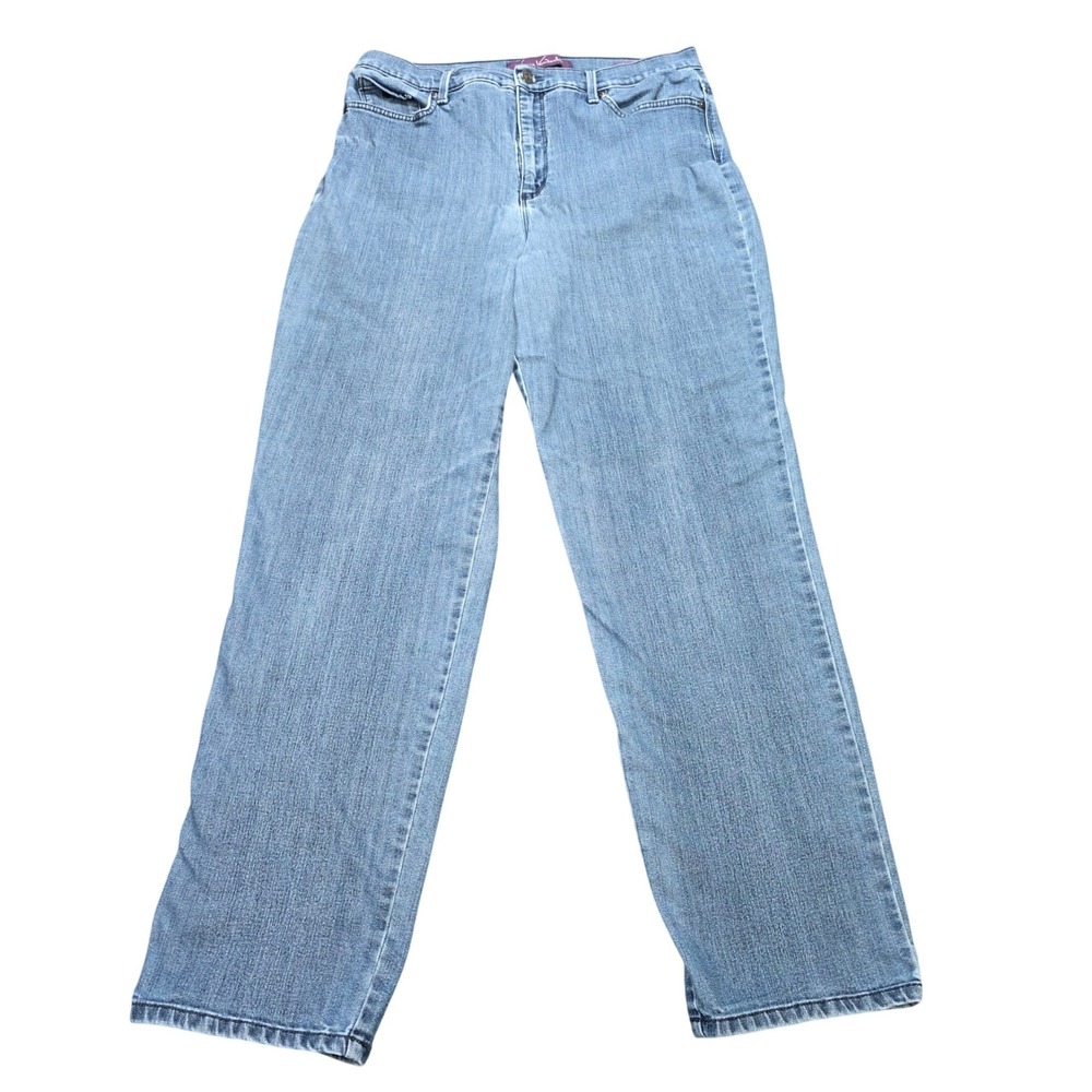 Gloria Vanderbilt Amanda Jeans Women's Size 14 Avg Blue Straight Leg High Rise